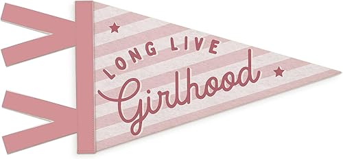 Decoración de guardería para bebé, larga vida de la niña, bandera colgante de pared para niña, decoración de pared a rayas rosas para guardería,