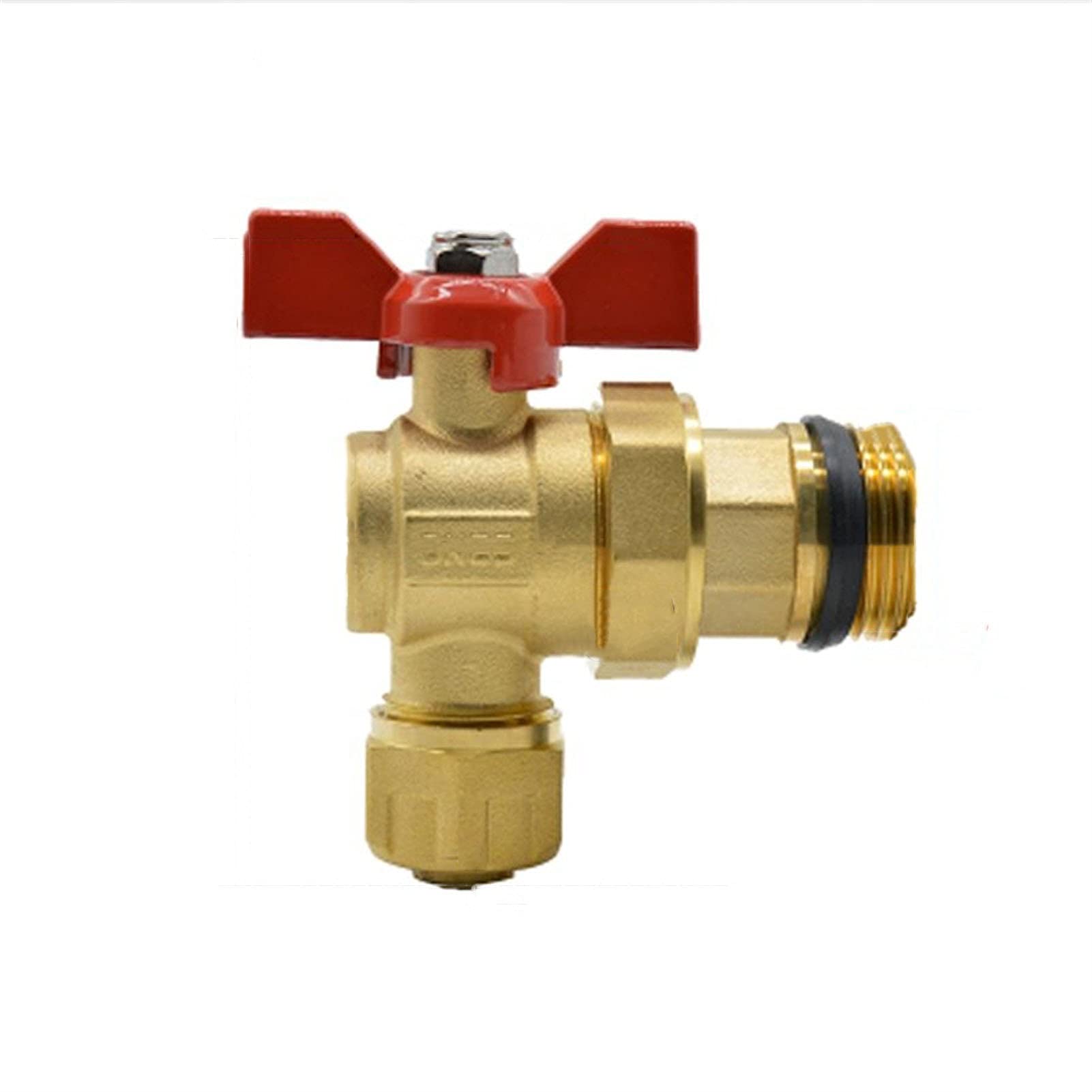 Válvula de bola de ángulo DN25 de latón G1 para sistemas de riego y agua doméstica
