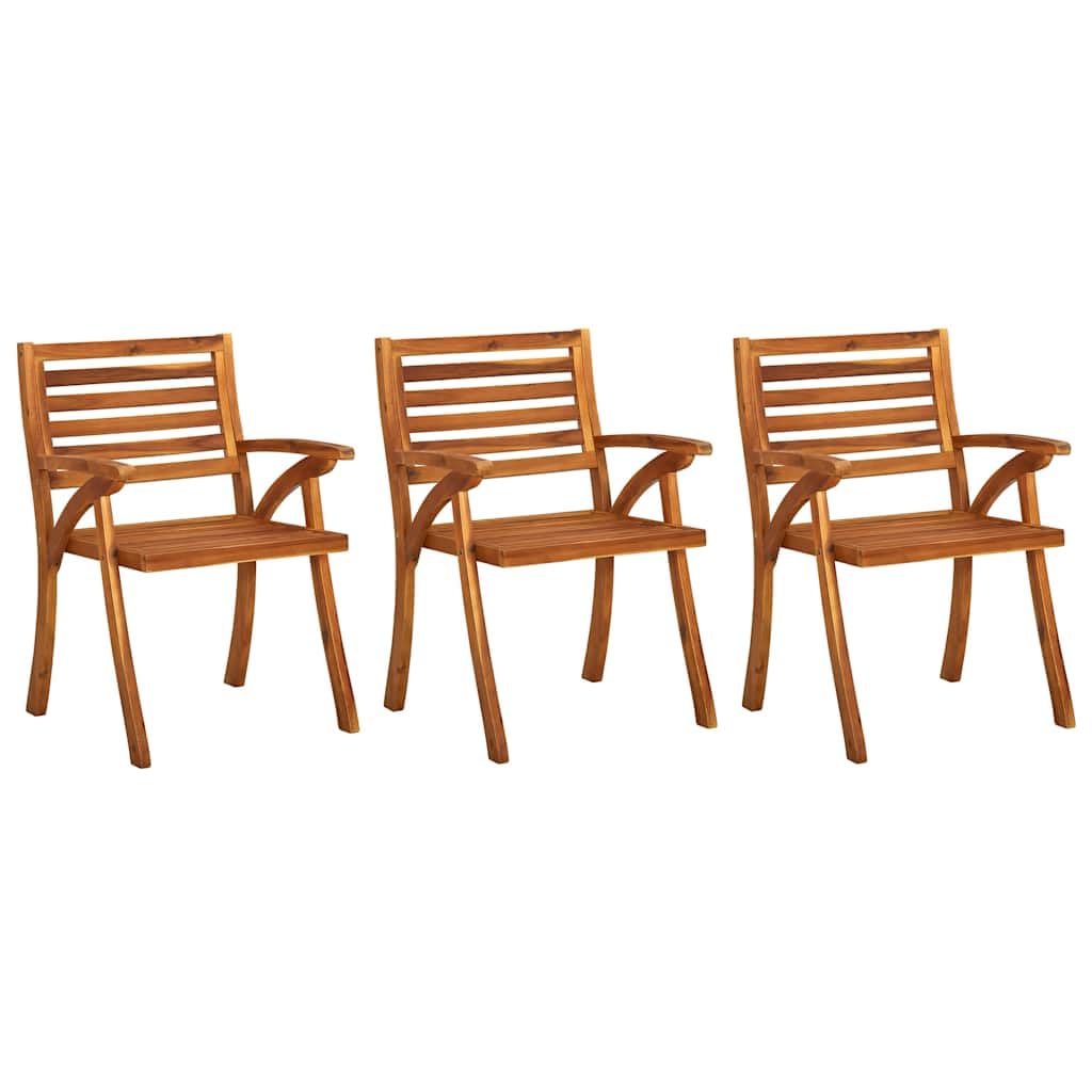 Sillas de jardín con cojín 3 piezas madera maciza acacia