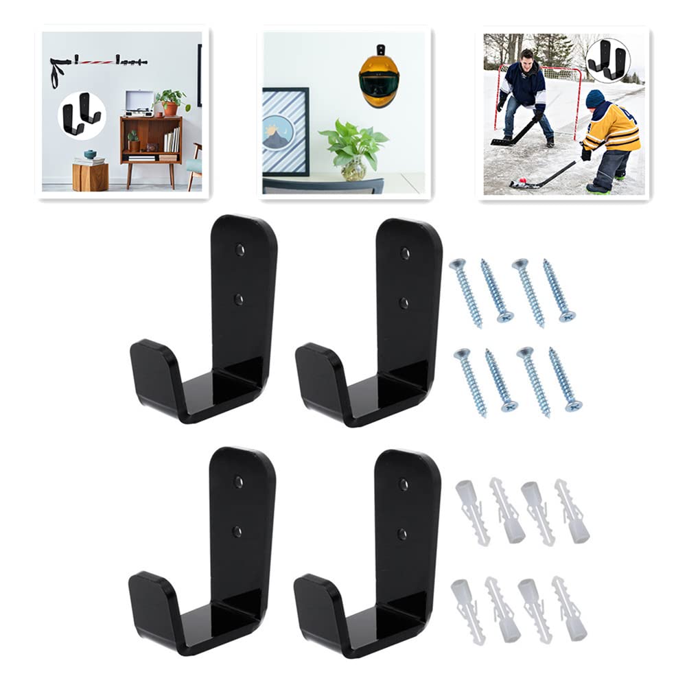 Hockey Sticks Wall Mount Bracket, Ice Hockey Softball Sticks Bracket, Rack Holder Stand, Baseball Bat Headphones Holder Display Storage with Screws for Home Office, Type 1