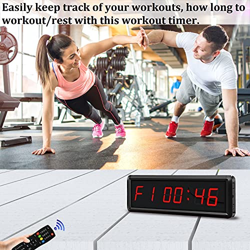 Led Digital Countdown Wall Clock Fitness Timer Stopwatch For Gym (1.5Inch Digital High) #TOP4