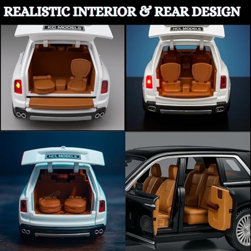 Image of GRAPHENE 1:24 Scale Diecast Pull Back Rolls-Royace Cullinan Miniature SUV Model Car Toy Zinc Alloy Openable Doors Permium Realistic Metal Car Sound Light Toy for Kids 3+ Boy Girl