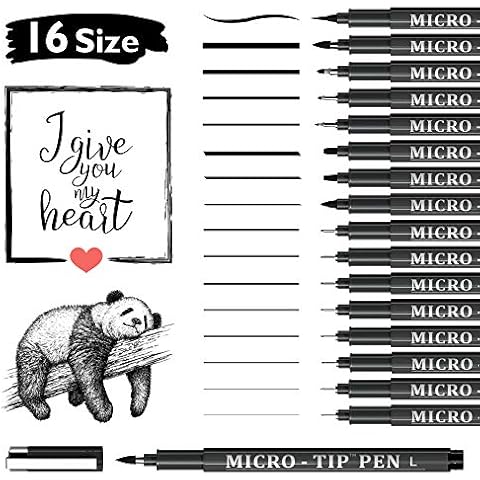 Vanstek 16 Pack Hand Lettering Pens, Calligraphy Pens Markers, Black Ink for Beginners Writing, Lettering, Journaling, Art Drawing, Signature, Illustrations and Office School Supplies Cover