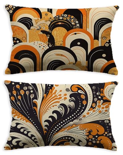 Taie oreiller 60x80 lot de 2 housse de coussin orange velours rectangle