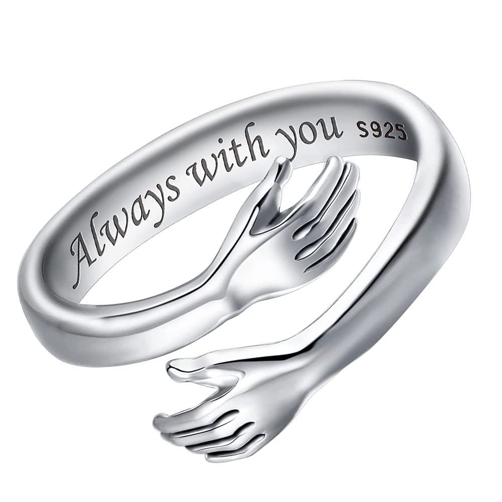 Vientiq Adjustable Silver Hugging Hand Ring for Women/Girls (B0C5WXHNMM) Amazon Price History, Amazon Price Tracker