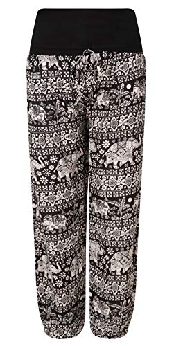Pantalones de yoga de comercio justo con estampado de elefante, pantalones de harén, pantalones de...