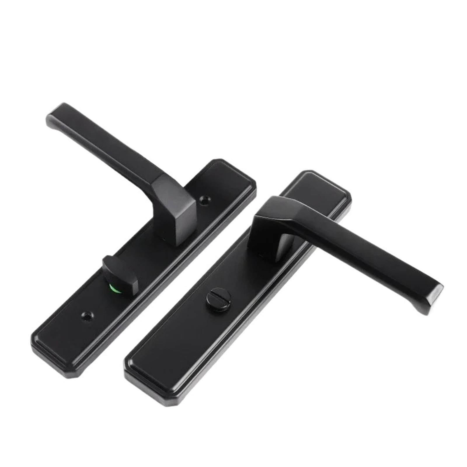 Sjloynwq One Color Door Lock Keyless Reversible Bathroom 110 Hole Single Tongue Handle Black(110-35)