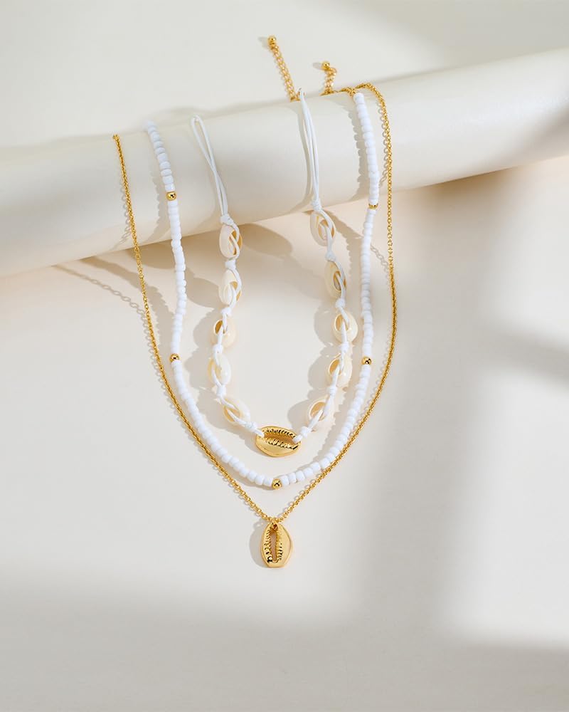 Shell Starfish Charm Necklace For Women Boho Ocean Themed Necklaces for Women, Layered & Charm Pendant Necklaces Summer Beach Jewelry - Image 5