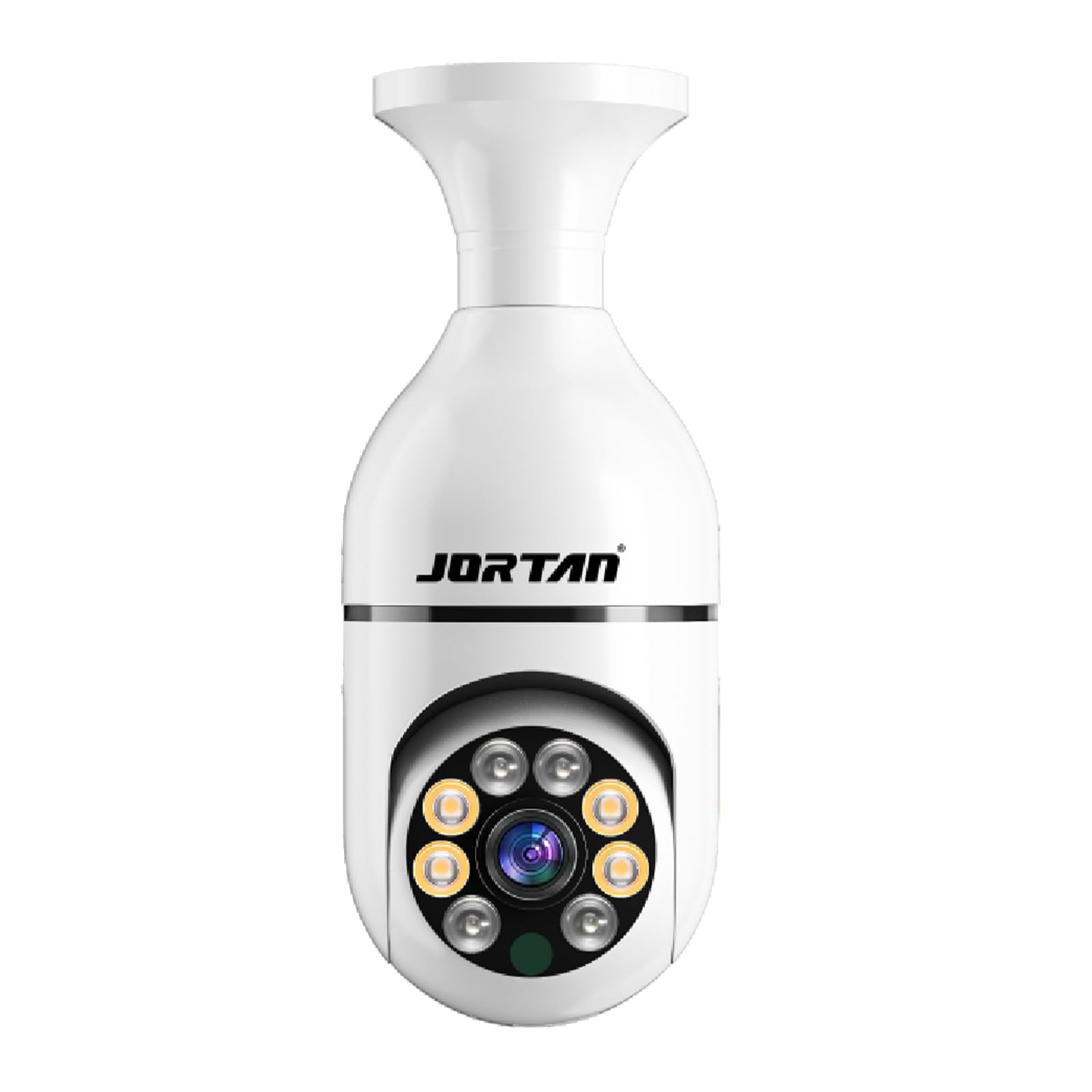 JORTAN 2MP Screw Plug WiFi Home Smart Camera, Outdoor Security Camera with Dual Light Source Indoor Security Surveillance with Alarm Sending & Night Vision & Monitor with iOS, Android App