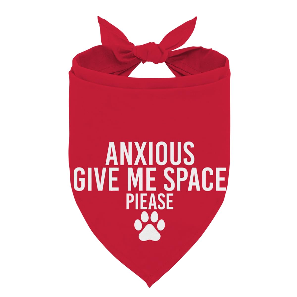 Anxious Give Me Space Please Red Dog Bandana, Nervous Dog Scarf, Do Not Pet My Dogs, Adjustable Comfortable Triangle Pet Scarf for Small Medium Boy Girl Dogs