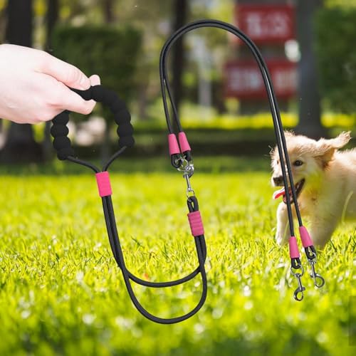 Doppelte Hundeleine – Hundeleine für zwei Spaziergänge – verstellbares Anti-Twist-Design, Sicherheitsausrüstung für Haustiere für kleine und mittelgroße Rassen