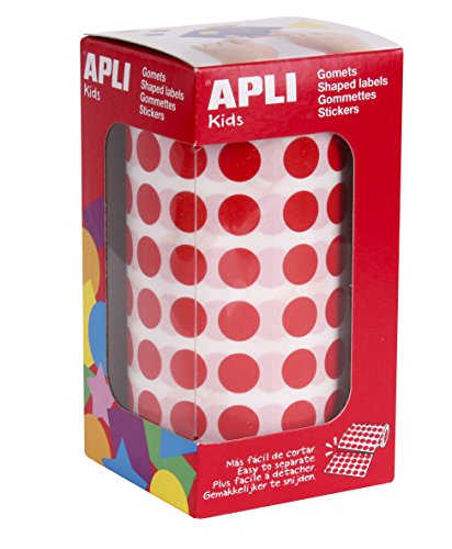 Apli kids 4853 Rouleau de 5192 gommettes rondes rouge Ø 10,5 mm