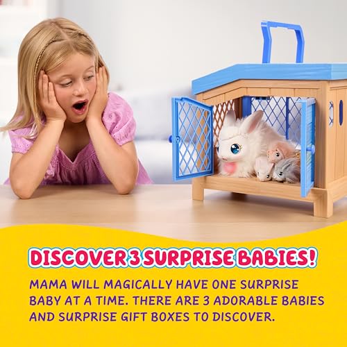 little live pets bunny mama surprise toy set hutch interactive animal playset with 3 surprise babies 20 sounds bunny accessories for girls ages 3