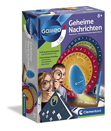 Clementoni Galileo Lab – Geheime Nachrichten, Detektivspiel für kleine Ermittler, verschlüsseltes Notizbuch, magisches Schreiben & Zeichnen für Kinder ab 8 Jahren 59222