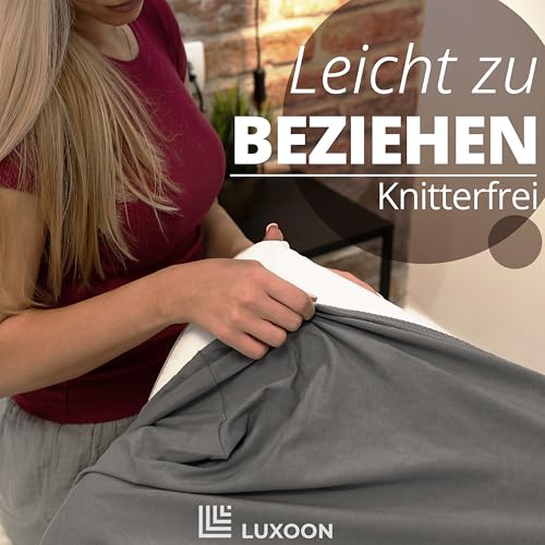 Luxoon Kissenbezug für Gesundheitskissen – 95% Baumwolle / 5% Elasthan, Atmungsaktiv und Hautfreundlich, Waschbar, Für Komfort und Hygiene 2er Pack 30-45 x 50-65 cm, Anthrazit