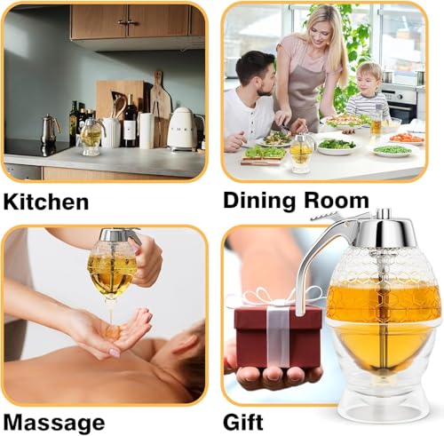 Moyac MJ301 Honey Dispenser No Drip Glass, Maple Syrup Dispenser thumb #7