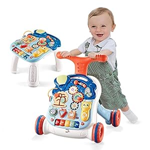 Q-FQRM Lauflernwagen für Babys |Multifunktionale Lauflernhilfe mit Licht, Musik und Spielen,Höhenverstellbar, Abnehmbare Baby Walker für 9-36 Monate