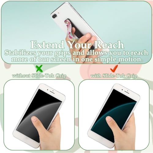 Image of Weewooday 6 Pieces Phone Grip Holder Cell Phone Grip Strap Telescopic Finger Strap Stand Universal Finger Kickstand for Most Smartphones(Vintage Color,Floral)