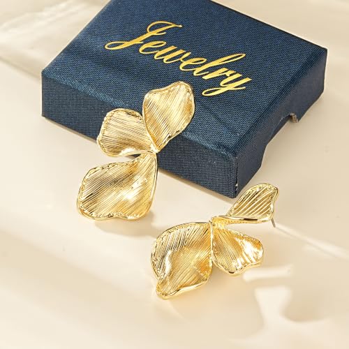 Ritach Statement Earrings for Women - Gold Earrings Dangle Flower Earrings - image 6