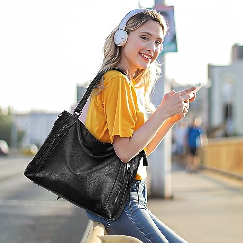 Image of UBORSE Tote Bags Women Purses and Handbags Top Handle Soft Shoulder Bag Ladies Designer Vegan Leather Satchel 2pcs Purse Set