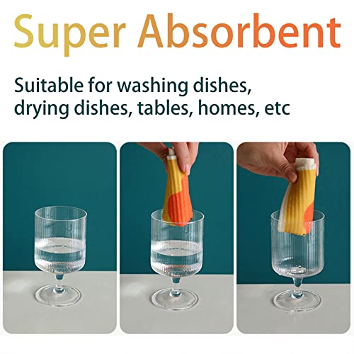 Reusable Paper Towels Washable Swedish Dishcloths For Kitchen, Cotton Dish Cloths For Washing Dishes Odor Free, Biodegradable Cellulose Sponge Cloths Dish Rags For Washing Dishes, 4 Pack (A) #TOP2