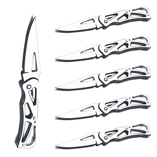WWZJ 6 Pack Stainless Steel Manual Opening Folding Pocket Knife With Key Ring, Compact EDC Tool for Outdoor Survival