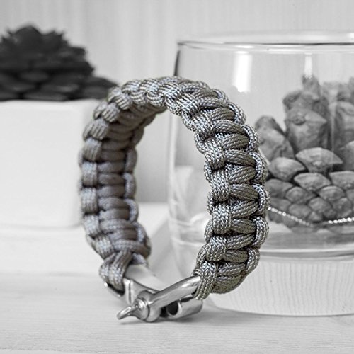 Ti-Edc Paracord Survival Bracelet With Adjustable Stainless Steel Shackle For Outdoor, Size Fit For 7 To 8 Inch Wrists #TOP5