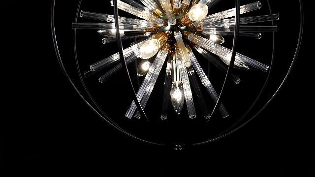Image of Vezzio Modern Black and Gold Sputnik Chandelier for Dining Room