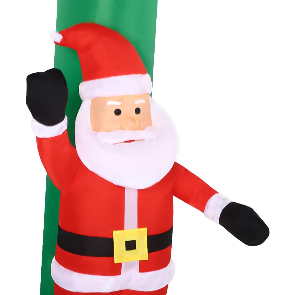 OHMG 2.4m Lights4fun LED Weihnachtsbeleuchtung Aufblasbar Schneemann Außen Weihnachtsfigur Aufblasbare Weihnachtsdeko Amerikanisch Weihnachtsmann Aufblasbar