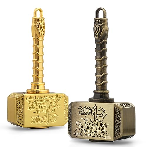 Listado de Martillo de thor favoritos de las personas. 47 Mjolnir Llavero Cool Thor's Martillo Snitch Fidget Spinner Mano Dedo Spinner Focus Cobre Acero Inoxidable Metal Dedos Gyro Alivio del estrés TDAH EDC (2 Piezas)