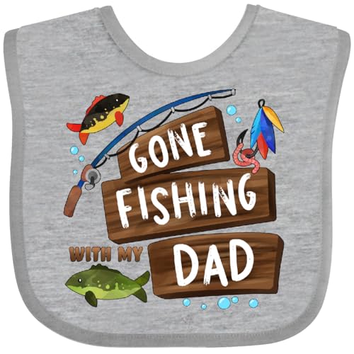 inktastic Gone Fishing with My Dad Baby Bib