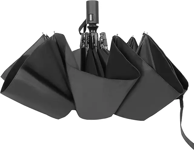 Imagen relacionada con UKOFEW Paraguas Plegable Automatico, Sombrillas Soleado con Protección UV del 99%, Paraguas Grande Antiviento, Umbrella con 8 Varillas Reforzadas, Impermeable A Prueba De Viento,Negro