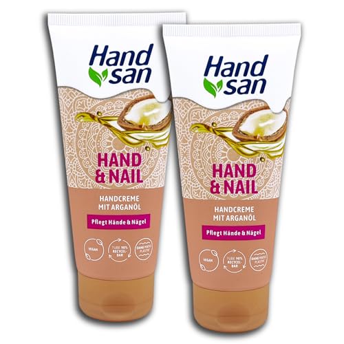 Handsan - Juego de 2 cremas de manos y uñas (2 unidades, 90 ml)
