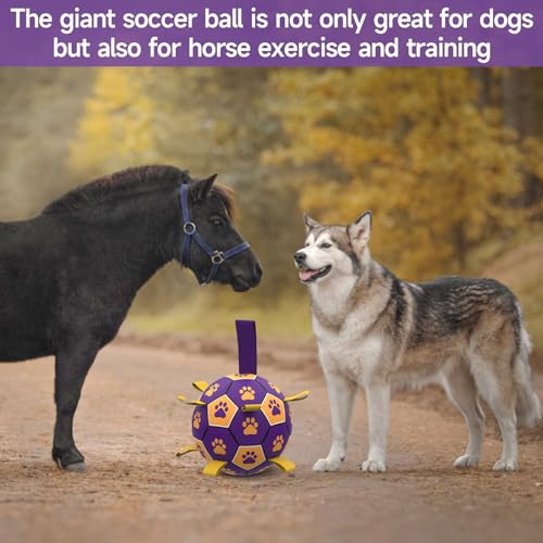 image for QDAN Extra Large Dog Toys Soccer Ball - Durable Dog Balls for Extra La