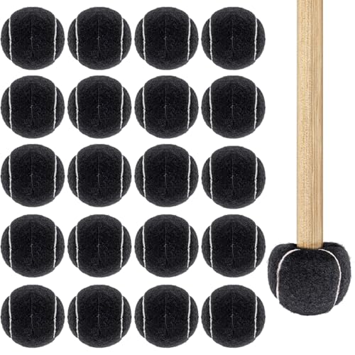 24 Pcs Tennis Balls for Furniture Legs, Non-Slip Chair & Desk Leg Floor Protectors, Precut Tennis Balls Furniture Foot Covers for Hardwood Floors, Reduce Noise and Scratches (Black)