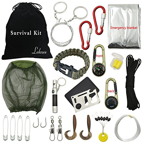 Leknes Survival Kit Outdoor Emergency Survive Tool Pack for Camping Hiking Hunting Biking Climbing Traveling