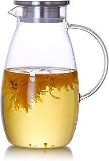 Dzbanek do herbaty szklany czajnik czajniczek żaroodporny borokrzemowy z bezpieczną spiralą filtrującą do soku i mrożonej herbaty (rozmiar: 10 × 23 × 8 cm) (rozmiar: 10 x 23 x 8 cm)