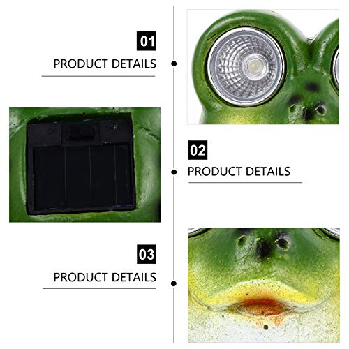 Yardwe Luz Solar Sapo Solar Estátua Jardim Jardim Decoração Ao Ar Livre para Pátio Gramado Quintal (