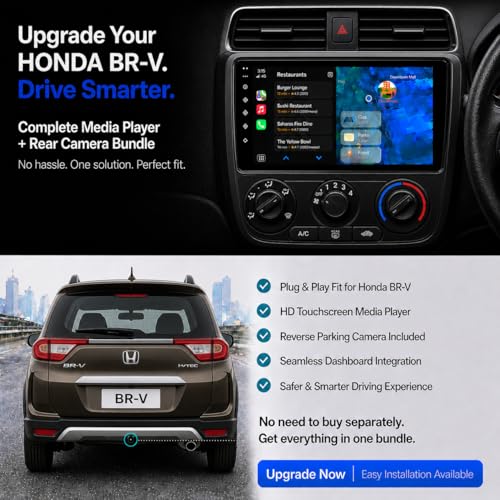 Image of Modorwy Honda BR-V Original QLED 9 inch Zlink Car Android Stereo | OS 13 | 2GB+32GB | Display Support Wireless Car Play & Android Auto | incl. AHD Rear Camera & Frame Compatible