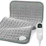Electric Heating Pad for Back Pain and Period Cramps, Fast Heating Relief Shoulder, Muscle Aches, Arthritis Pain, 6 Heat Settings, 4 Timers, Moist & Dry Use, Machine Washable, 12'x 24'