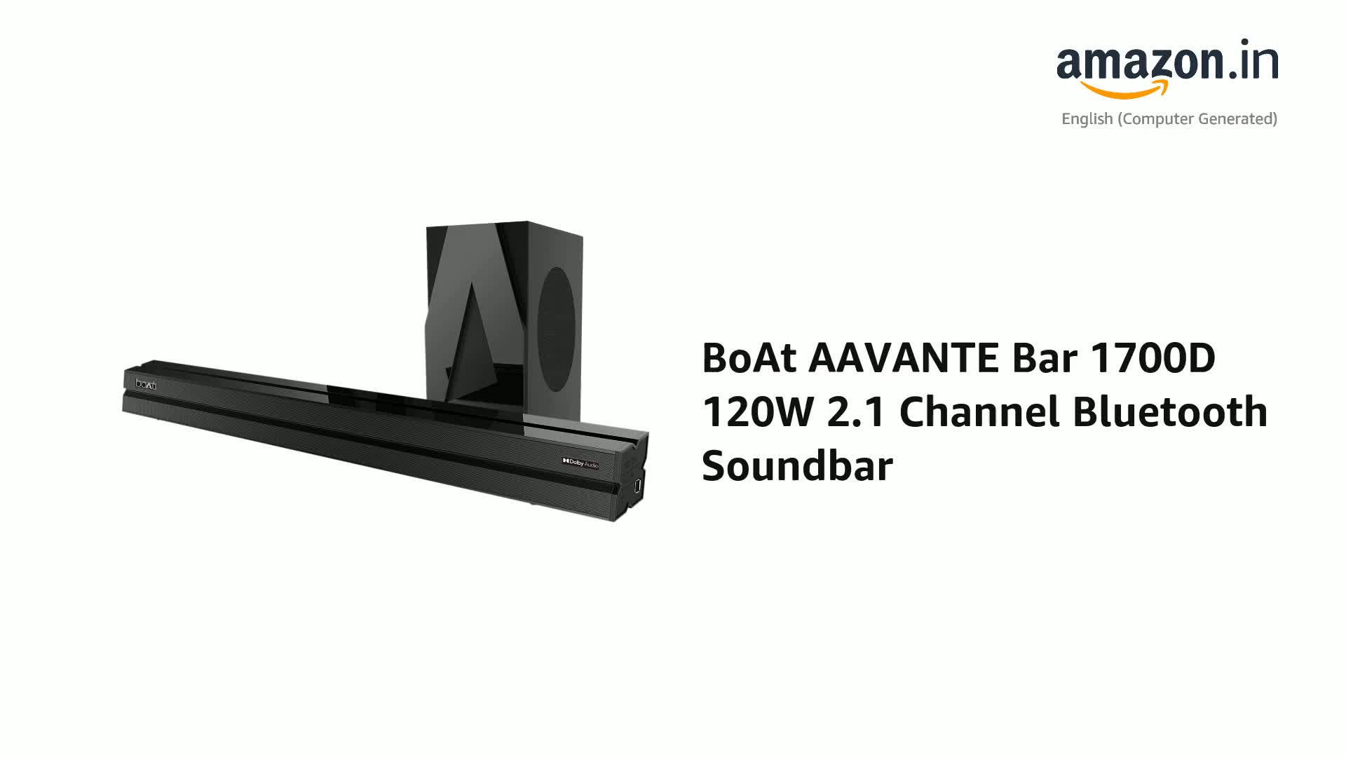 boAt AAVANTE Bar 1700D 120W 2.1 Channel 