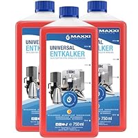 Maxxi Clean | Anticalcare Universale per tutte le Macchine da Caffè, altri Elettrodomestici e anche per Bagno & Cucina | Adatto a tutte le Marche e Modelli | Dissolvitore di Calcare (3x 750 ml)