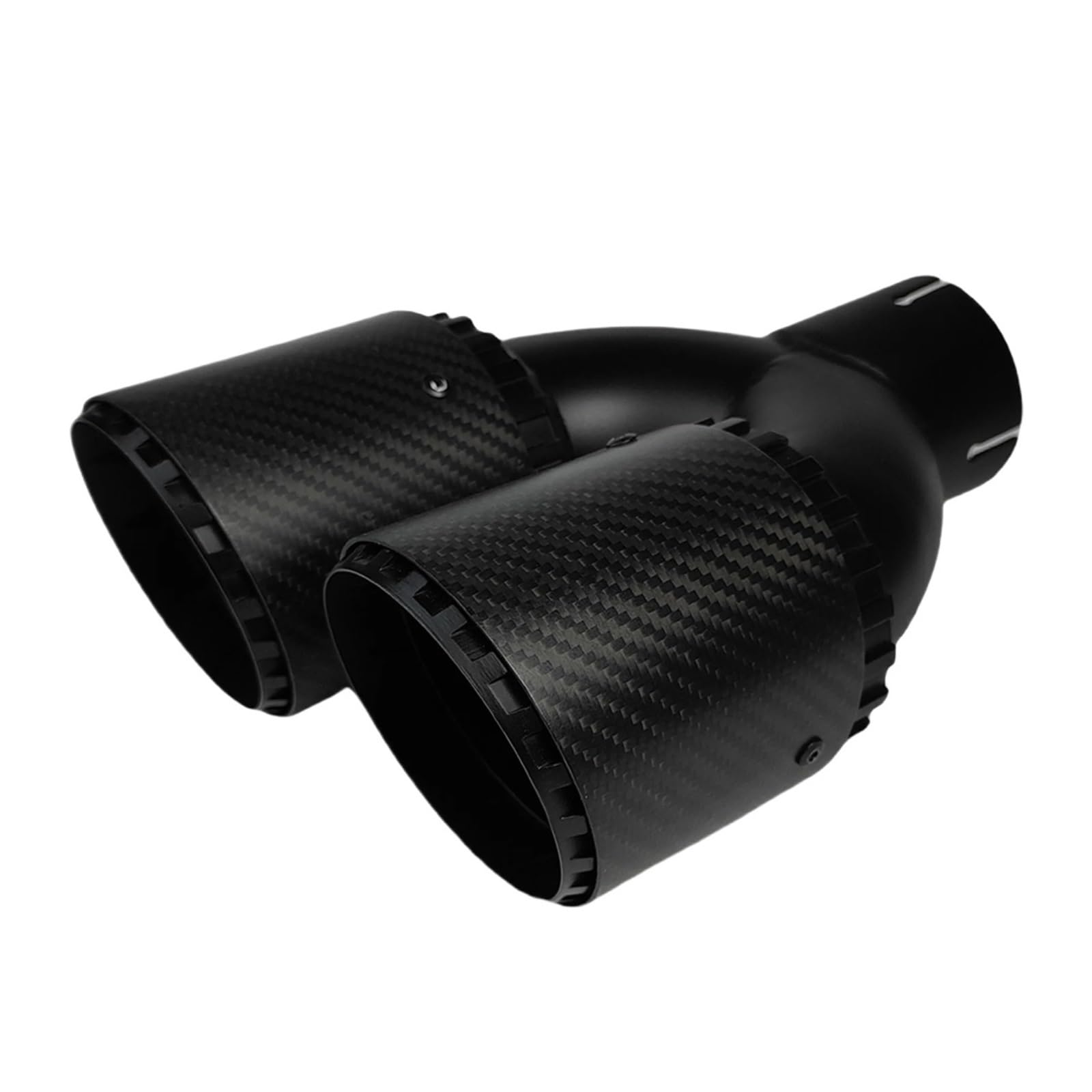 Car Exhaust Muffler Pipe Tłumik tylny ze stopu aluminium z włókna węglowego, czarny podwójny wylot, matowy Tłumik Samochodowy(60mm-89mm-Right)