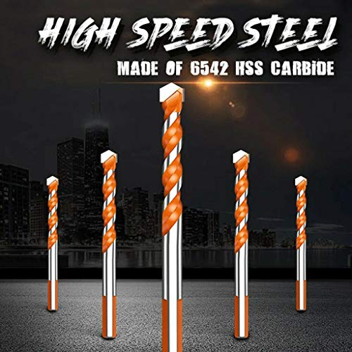 5Pcs Ultimate Triangle Drill Bits Set, Multifunctional Twist Drill Bit Tungsten Carbide Drill Bit Tip Punching Hole Working Tools for Tile,Concrete, Brick, Glass, Plastic, Wood and Ceramic