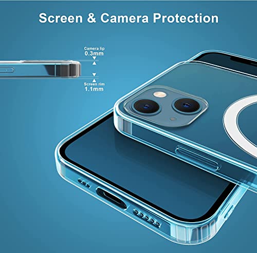 Image of MIDOS Silicone Back Cover Compatible With iPhone 14 Plus Ultra Thin Anti Fall. Anti-Scratch Transparent Cover Support Magsafe Charger For-iPhone 14 Plus (2022) 6.7