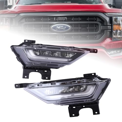 Passenger Both Side Headlight,For 2021 2022 Ford F-150 Fog Lights Assembly w/Turn Signals, Left Driver and Right Passenger Side Fog Light Daytime Running Light (A Pair)