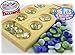 Matty's Toy Stop Deluxe Solid Wood Folding Mancala Game with 48 Multi-Colored Gems and 48 Clear Gems (96 Gems Total)