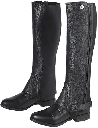 Dover Saddlery Ladies Ready to Ride Half Chaps, Color Black, Size Medium