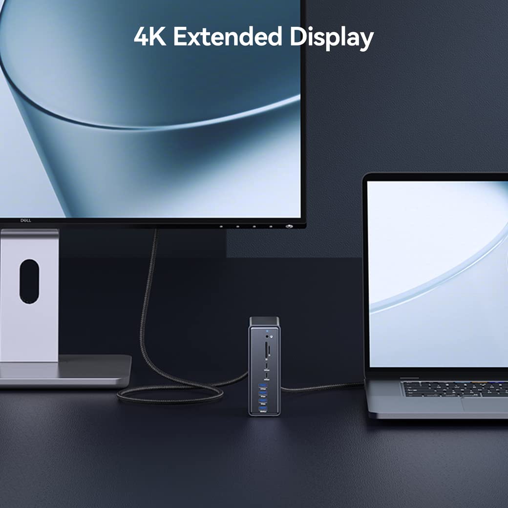Docking station Thunderbolt 3 per Mac, iDsonix 16 in 1 USB C Dock Universale for USB-C Laptops, 2 porte USB C (10 Gbps), 6 USB A, Ethernet, Audio, SD/TF, DP, HDMI