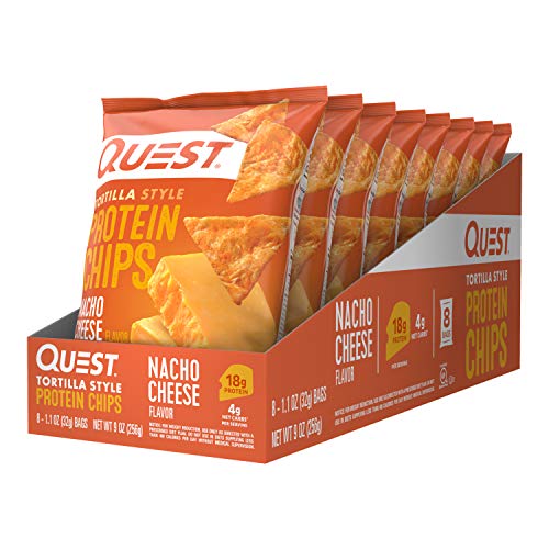 Quest Tortilla Style Protein Chips Nacho Cheese Flavour Gluten Free 8 X 32G - Pack Of 1